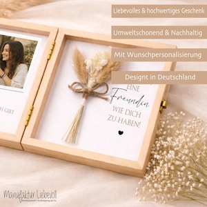 Personlig present till flickvän | Bästa vänpresent till födelsedag eller jul | Fotopresent i trä med namn | Tackpresent till flickvän bild 4