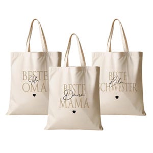 Personalisierter Stoffbeutel Beste Mama Stofftasche Personalisiert Beste Oma Beutel Beste Schwester  Geschenk Shopper Manufaktur Liebevoll