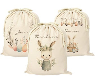 Bolsa de regalo de Pascua, conejito de Pascua, bolsa de Pascua personalizada para rellenar, regalos de Pascua de tela para bebé y niño, bolsa de Pascua, bolsa de regalo, hecha a mano con amor