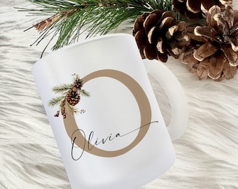 Mug Christmas Name Personalized Glass Mug Christmas Mug Personal Christmas Gift Gift Mulled Wine Women Men Santa Claus