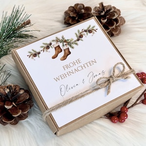 Geschenkschachtel Frohe Weihnachten Name Personalisiert Geschenk Box Weihnachtsgeschenk Karte Spruch Frauen Männer Familie Geld Verpackung