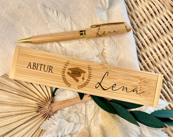 Graduation ballpoint pen gift set, personalized ballpoint pen case wooden box, graduation gift graduation 2024 name, lovingly manufactured