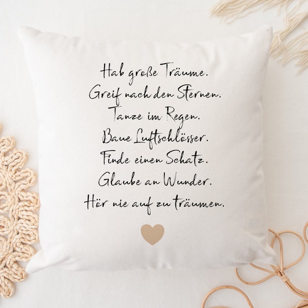 Pillow Have big dreams Confirmation gift girl boy communion baptism gift youth consecration birthday confirmation manufactory lovingly