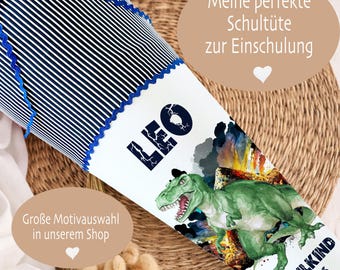 Dinosaurier Schultüte Jungen I Personalisierte Schultüte Dino mit Namen I Stoff Schultüte  T Rex Zuckertüte Einschulung Junge Geschenk 2026