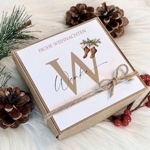 Geschenkschachtel Monogramm Geschenk Box Frohe Weihnachten Name Personalisiert Weihnachtsgeschenk Karte Christmas Frauen Geld Verpackung