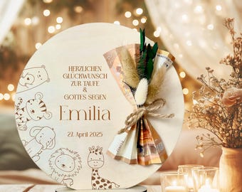 Geldgeschenk Taufe Taufgeschenk personalisiert Geldgeschenk zur Taufe mit Namen Spruch & Datum Baby Taufgeschenk Mädchen Jungen Babygeschenk