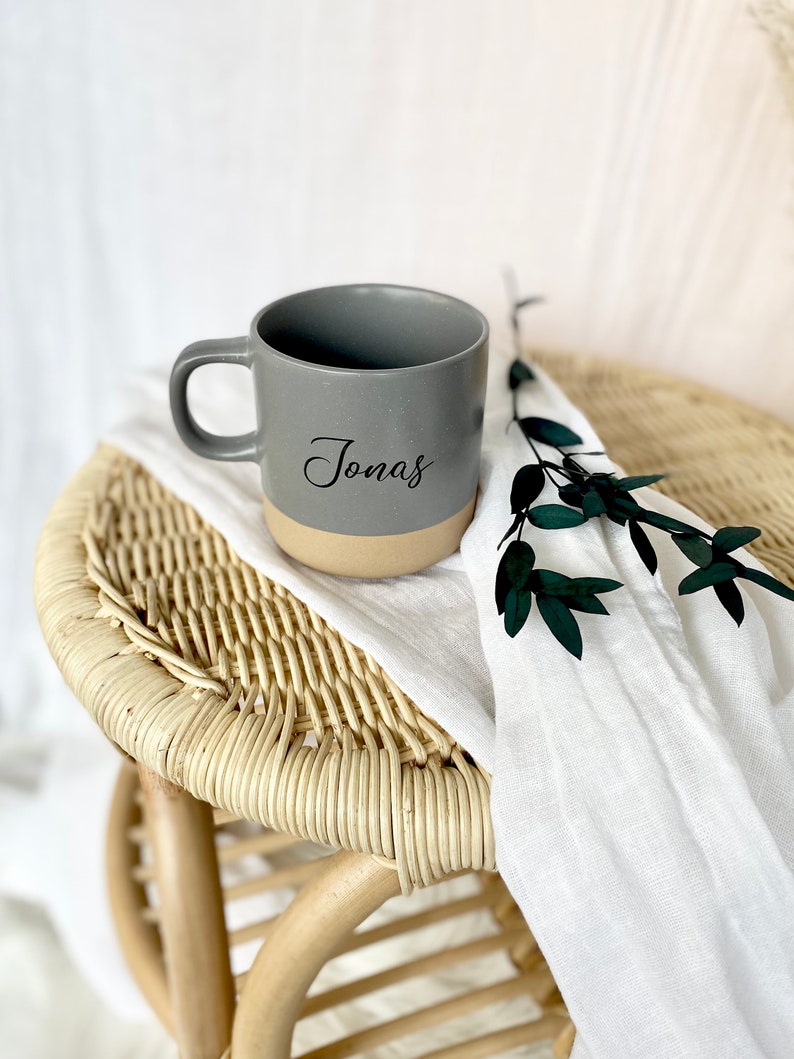 Personalisiertes „Gscheidhaferl“ Tasse – Bayerische Keramiktasse Mit Namen, 330 Ml, Hellblau, Spülmaschinengeeignet