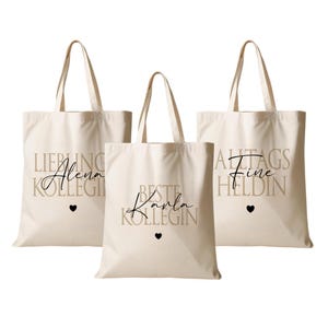 Personalisierter Stoffbeutel beste Kollegin Stofftasche Personalisiert Lieblings Kollegin Arbeitskollegin Alltagsheldin Manufaktur Liebevoll