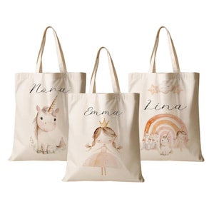 Sportbeutel Turnbeutel Jutebeutel Jutetasche mit Namen Beutel für Wechselwäsche Personalisiert Prinzessin Einhorn Manufaktur Liebevoll
