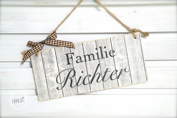 Personalisiertes Turschild I Namensschild I Hausturschild Aus Etsy