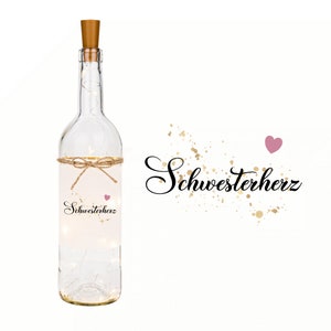 Sister gift bottle light sister heart sibling gift sister birthday light bottle thank you gift
