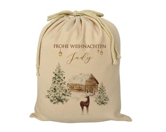 Weihnachten Sack Geschenkbeutel Personalisiert Winterlandschaft Name Weihnachtssack Weihnachtstasche Geschenke Geschenkverpackung