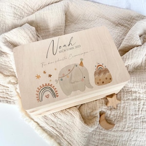 Erinnerungskiste Baby Geschenk Geburt, Erinnerungsbox Baby, Taufgeschenk, Personalisiertes Baby Geschenk zur Taufe Mädchen Junge Namen