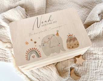 Erinnerungskiste Baby Geschenk Geburt, Erinnerungsbox Baby, Taufgeschenk, Personalisiertes Baby Geschenk zur Taufe Mädchen Junge Namen