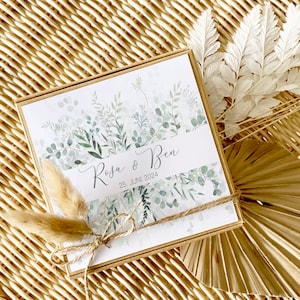 Geldgeschenk Hochzeit Hochzeitsgeschenk Hochzeitskarte Geld Geschenkbox Personalisiert Eukalyptus Geschenkschachtel Manufaktur Liebevoll