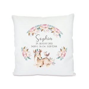 Birth pillow | Girl | Gift | Name pillow | Pillow | birth | Baby room | Baptism | Size | Weight