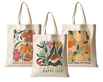 Torba na zakupy z materiału w kwiaty, torba płócienna, torba, kwiaty, szczęśliwe życie, prezent dla kobiety, torba materiałowa, torba zakupowa, wykonana z miłością