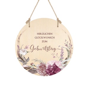Geschenk | Geburtstag | Holzschild | Herzlichen Glückwunsch | Geburtstagsdekoration