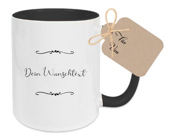 Tasse mit Wunschtext selbst gestalten, Kaffeetasse aus Keramik mit Text, Personalisierte Keramiktasse, Geschenk individuell bedruckt
