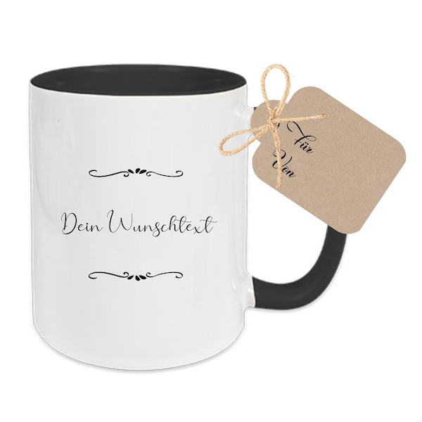 Tasse mit Wunschtext selbst gestalten, Kaffeetasse aus Keramik mit Text, Personalisierte Keramiktasse, Geschenk individuell bedruckt