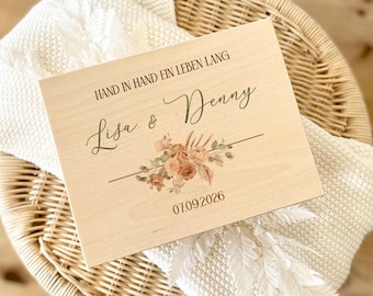 Caja de recuerdo personalizada, regalo de boda, regalo de dinero, caja de madera, regalo de boda, regalo de boda, boda 2025
