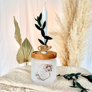 Gift Wedding Personalized Candle Glass Dried Flower Marry Wedding Gift Money Gift Wedding Candle, Manufactory Loving