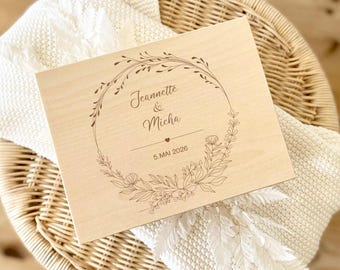 Trouwherinneringsdoos, huwelijksgeschenk, doos met huwelijksherinneringen, geldgeschenkdoos, gepersonaliseerd huwelijksgeschenk, trouwdoos met namen