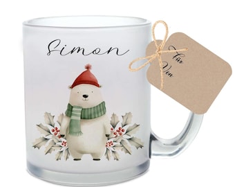 Mug Christmas Personalized Christmas Mug Glass Glass Mug Mulled Wine Mug Christmas Punch Gift Woman Man Child Manufactory Lovingly