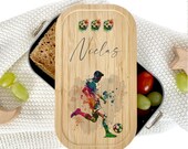 Fußball Brotdose Edelstahl Fußballspieler Vesperdose Lunchbox Kinder Junge Geschenk Kindergarten Schule Einschulung Manufaktur Liebevoll