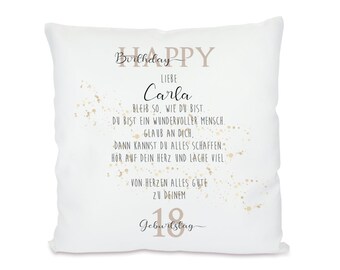 Pillow 18th Birthday Girl Birthday Gift Personalized 20 30 40 50 Birthday Girlfriend Wife Colleague Manufactory Lovingly