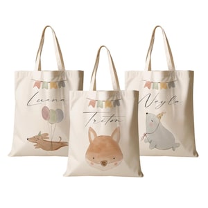 Personalisierter Stoffbeutel Kind Fuchs Hund Sportbeutel Turnbeutel Jutebeutel Jutetasche Name Beutel für Wechselwäsche Manufaktur Liebevoll