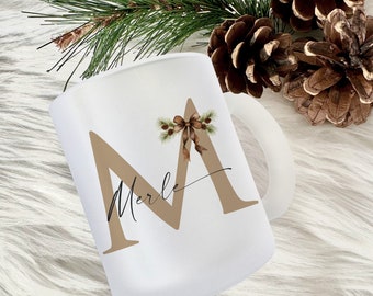 Christmas mug name personalized Christmas mug glass mug personal Christmas gift gift mulled wine women men Santa Claus