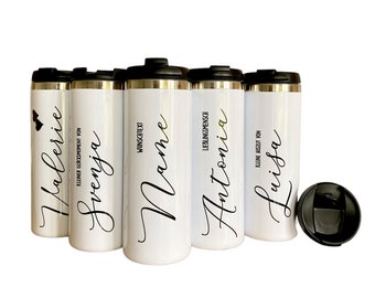 Thermobecher Wunschtext Personalisiert Edelstahl Geschenk Beste Freundin Frau Mann Kaffeebecher to go Dankeschön Geburtstag Mitarbeiter