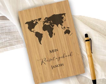 Travel Diary Personalized Name Notebook Travel Holiday Planner Gift Travel World DIN A5