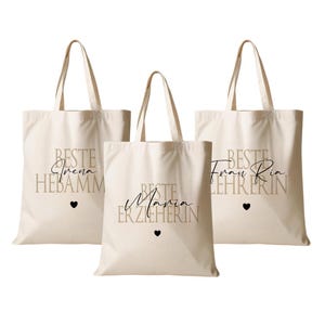 Personalisierter Stoffbeutel Beste Erzieherin Stofftasche Personalisiert Beste Lehrerin Beutel Beste Hebamme Geschenk Manufaktur Liebevoll