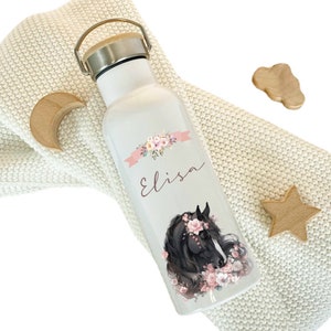 Gift Base Mascarpone Pferd Spaß Sportflasche 600 Ml - Metallflasche Mit 2 Kappen