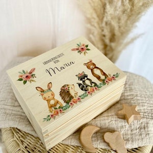 Caja de memoria de nacimiento de regalo para bebé, regalo personalizado para bebé, caja de memoria de regalo de nacimiento, caja de madera, amor de fábrica imagen 1