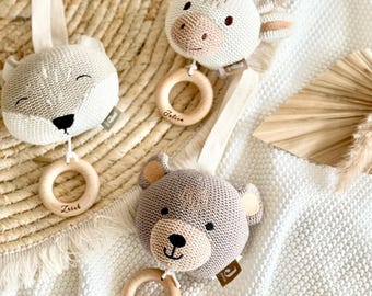 Personalized Baby Music Box, Giraffe Music Box, Animal Music Box, Bear Music Box, Fox Music Box, Baby Music Box with Name, Baby Gift, Lovingly Handmade