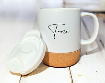 Mug Personalized Mug with Name Coffee Mug Personalized Mug Name Coffee Mug Mug Ceramic Woman Man Cork Manufactory Lovingly