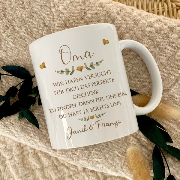 Personalisierte Keramik Kaffee Teetasse Oma liebevolle Spruch Tasse persönliches Geschenk Enkeln Geburtstag Weihnachten Namen Geschenkidee