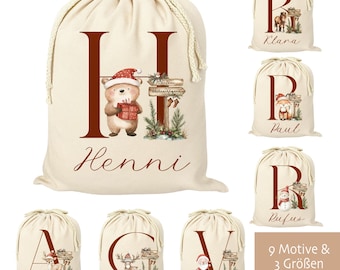 Nikolaus Nikolaussack Weihnachtsmannsack Geschenkesack Name Buchstabe personalisiert Weihnachtssack Weihnachten Geschenk Kinder mit Name