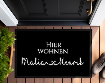 Personalized doormat Live here doormat Names Dirt trap mat Doormat Gift Moving doormat Home doormat Manufactory Loving