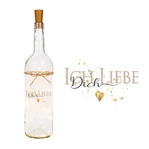 Geschenk Flaschenlicht Ich liebe Dich Frau Mann LED Beleuchtung | 2 Motive zu Auswahl
