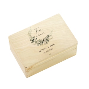 Hochzeit "Für immer" Erinnerungskiste Personalisiert Hochzeitsgeschenk Andenken Brautpaar Erinnerungsbox Holzkiste Gravur Geschenk Eheleute