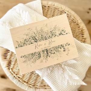 Hochzeitsgeschenk Erinnerungskiste Hochzeit Personalisiert Erinnerungsbox Holzkiste Geschenk Hochzeit Namen Datum Geldgeschenk Eukalyptus