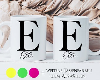 Tasse personalisiert, Buchstaben Tasse mit Namen, Tasse Neonfarben, Personalisierte Tasse mit Namen, Tasse mit Anfangsbuchstaben, Geschenk