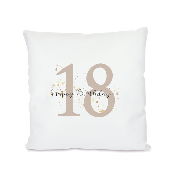 Geschenk zum Geburtstag - Kissen "Happy Birthday" mit Zahlen 18 20 30 40 50