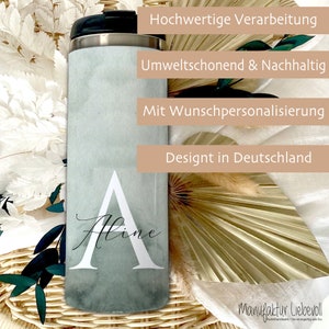 Personalisierter Thermobecher Kaffeebecher to go Edelstahl Geschenk Freundin Name Sie Geburtstagsgeschenk Frau Manufaktur Liebevoll Bild 7