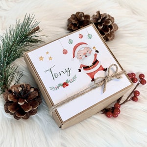 Kinder Geschenkschachtel Weihnachten Mädchen Junge Name Geschenk Box Personalisiert Weihnachtsgeschenk Nikolaus Geld Weihnachtsmann