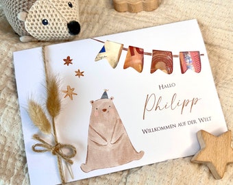 Baby Birth Congratulations Card Name Personalized Boy Girl Gift Baptism Congratulations Card Cash Gift Birth Card Baby Gift